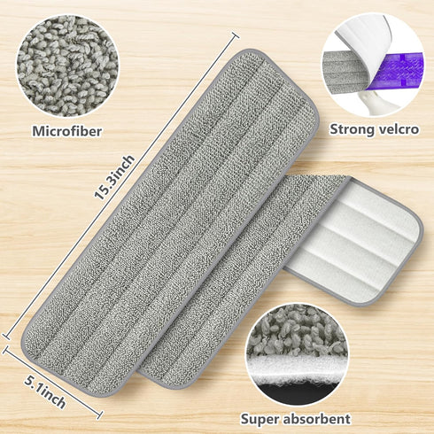 6 Pack Reusable Mop Pads Compatible with Swiffer PowerMop, Power Mop Refills, Microfiber Mop Pads for Hardwood Floor