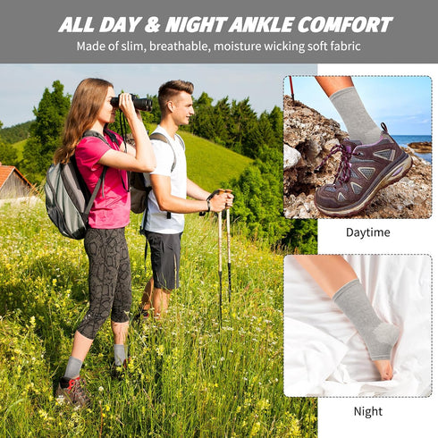 LUODAKA Ankle Compression Sleeve, Foot Compression Sleeve, Soft and Breathable Foot Sleeves, Foot Pain Relief Socks