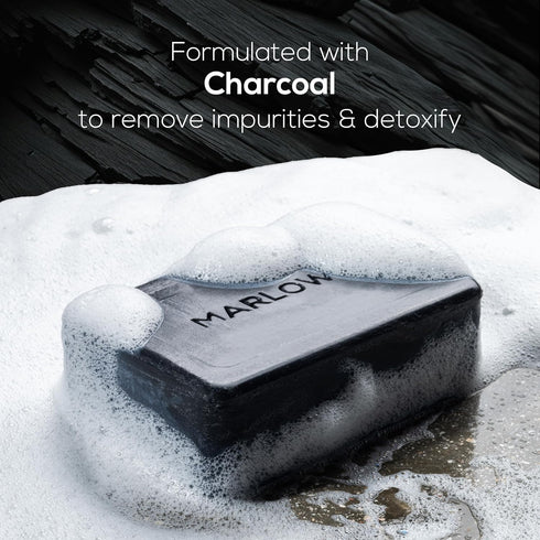 MARLOWE. No. 106 Charcoal Soap, 7 oz Body Bar Soap for Men, Cleansing & Hydrating with Natural Extracts