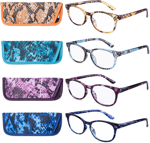 EYEGUARD 4 Pack Reading Glasses - Quality Colorful Fashion Readers for Women