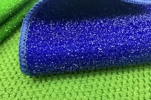 12 Pack Microfiber Scrub Dish Cleaning Cloth, Non-Scratch, Multi-use for Pan Pot Dish Cooktop Stovetop Counter Kitchen Household, No Odor, Machine Washable, 5.5 x 5.5 Inch, Blue & Green Assorted by AccoHolly