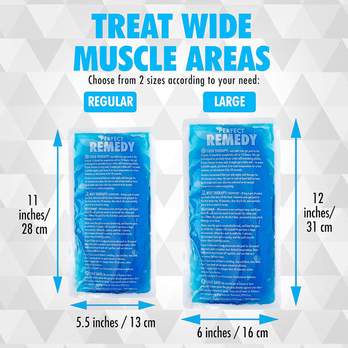 2 Pack Large Gel Ice Packs for Injuries, Reusable Hot Cold Compress, Soft Soothing Ice Packs, Alternative for Hot Water