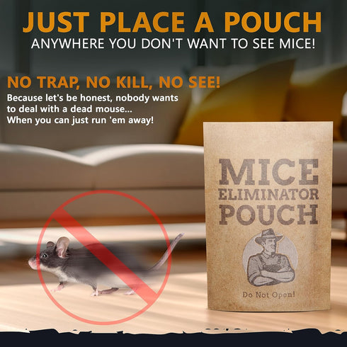 10 Pack All-Natural Mice Repellent Pouches, Harmless Peppermint Essential Oil Mouse Deterrent, Keep Mice Out