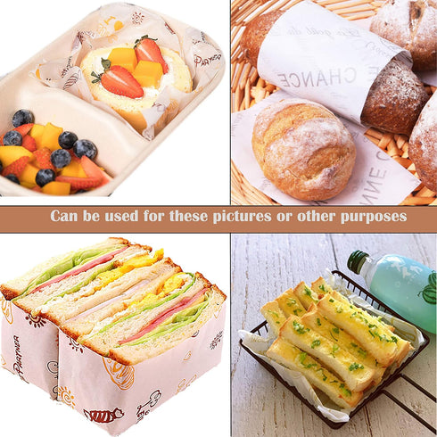GETTING ON Wax Paper, 100 Sheets of Oilproof Food Picnic Paper, Waterproof Hamburger Lining