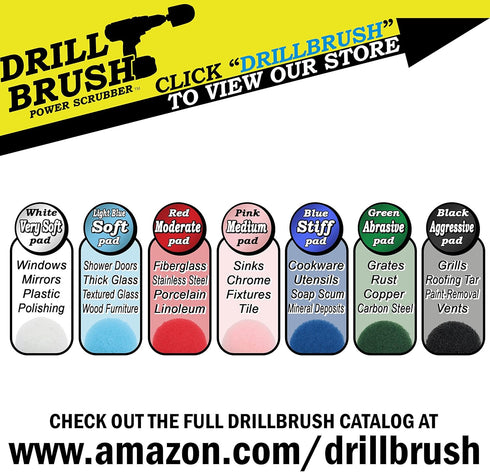 Drill Brush Cleaning Supplies - Bathroom Accessories, Scrub Pads for Shower, Bathtub, and Hard Water Stains