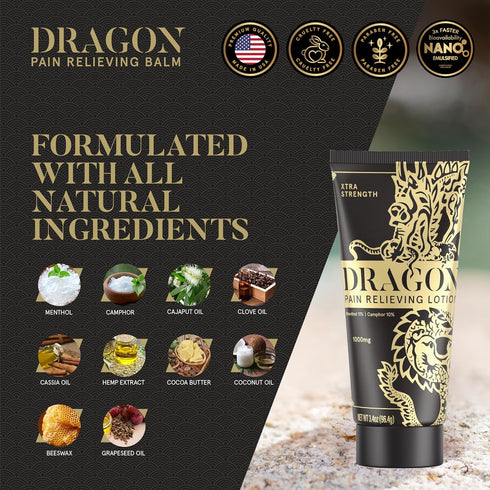 Xtra Strength Dragon Pain Relieving Lotion 3.4oz - Natural Ingredients for Muscle and Joint Discomfort Relief