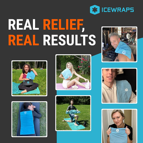 ICEWRAPS 12"x21" Extra Large Ice Pack with Soft Fabric Cover - Reusable Clay Ice Pack for Physical Therapy