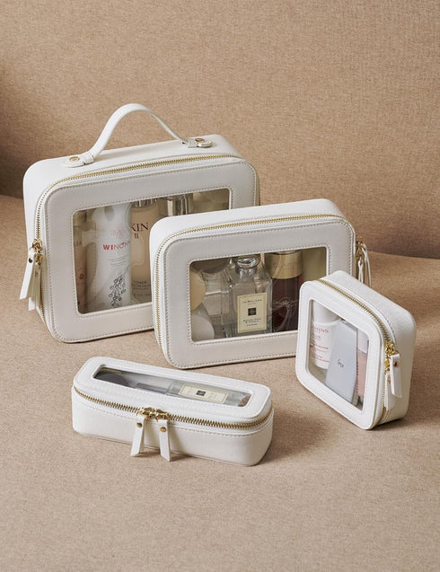 Small Clear Cosmetic Bag for Purse - Mini Makeup Bag for School, Waterproof Square Pouch with Zipper