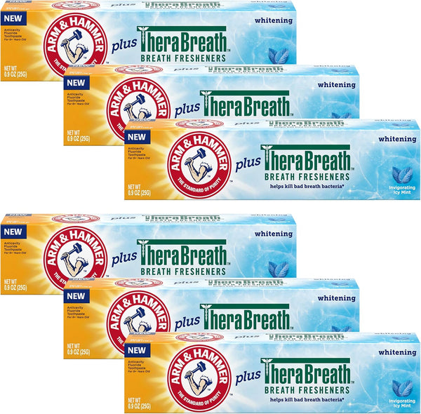 ARM & HAMMER Toothpaste Plus Thera, 6 Pack, ICY Mint, Anticavity Fluoride
