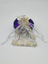 100pcs Sheer Organza Favor Bags, Rattan Print Gift Bags for Wedding Baby Shower, 3x4 inch, White