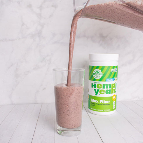 Manitoba Harvest Hemp Yeah! Organic Max Fiber Protein Powder, Vanilla, 16oz; 10g Fiber, 9g Protein, Non-GMO