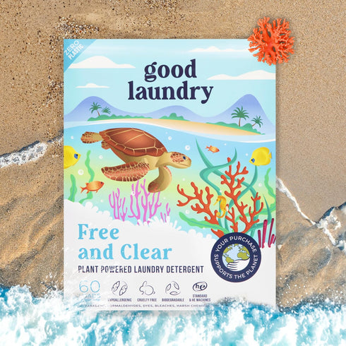 Detergent Sheets, Unscented (60 Loads) - Eco-Friendly, Hypoallergenic Laundry Detergent Sheets, No Plastic Waste