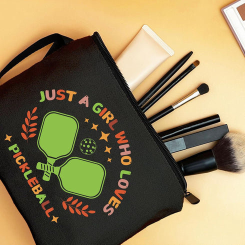 Pickleball Gifts for Teen Girls, Pickleball Accessories for Women, Cosmetic Travel Make Up Bag for Pickleball Lovers
