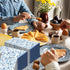 KTHONIOMANTE 200PCS 2 Pack, 4.5x8 Inch Blue & White Guest Paper Napkins, Ply Disposable Paper Blue Leaves Dinner Hand