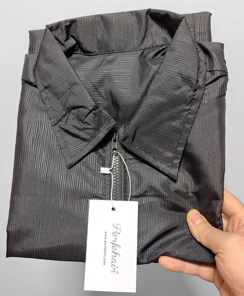 PERFEHAIR Barber Jacket for Men - Hair Stylist Grooming Smock Vest Shirt, Black