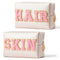 Y1tvei 2Pcs Preppy Patch Varsity Letter Cosmetic Bag, Pink Zipper Pouch for Women Teen Girls, Waterproof Travel