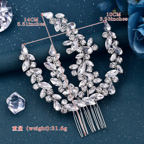 Sparkling Rhinestone Wedding Comb, Bridal Headpiece Hair Accessories for Brides