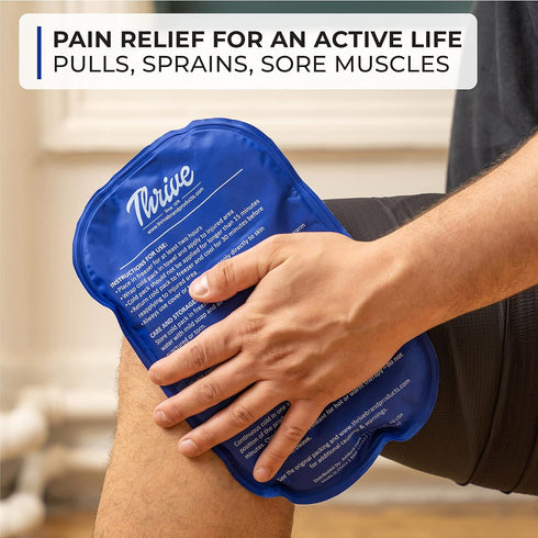 Thrive Reusable Ice Packs for Injuries, Pack of 2, Soft Flexible Gel Ice Packs for Pain Relief