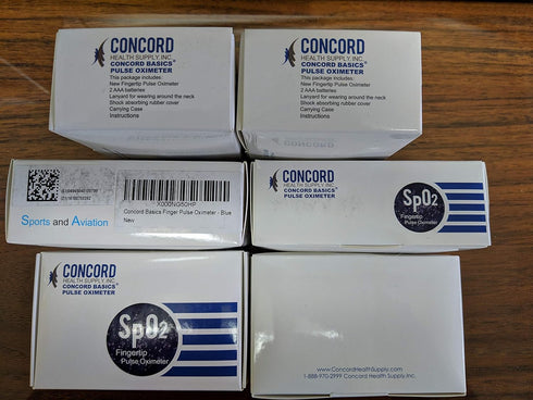Concord Basics Blue Fingertip Pulse Oximeter, Blood Oxygen Saturation Monitor with Carrying Case & Lanyard