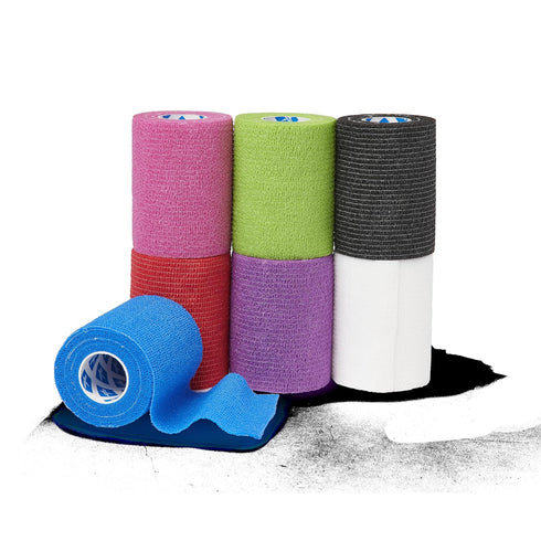 Medline Non-Sterile Self Adherent Cohesive Bandages, Color Pack (Pink, Green, Black, Red,