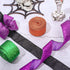 Whaline 40 Yards Halloween Glitter Wired Ribbon, Green, Orange, Purple, Black