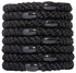 L. Erickson Pony Hair Ties, Black, 8 Pack, No Damage Hair Accessories for Women