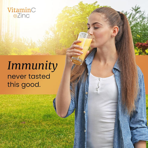 Vitamin C 1000mg Effervescent Tablets - Potent Immune Support with Zinc - Sugar-Free & Vegan - 80CT Dissolvable Fizzy