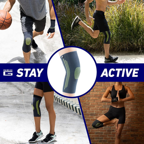 Neo-G Knee Compression Sleeve for Sports - Breathable, Lightweight, Elastic Knee Sleeve for running, Compression Knee