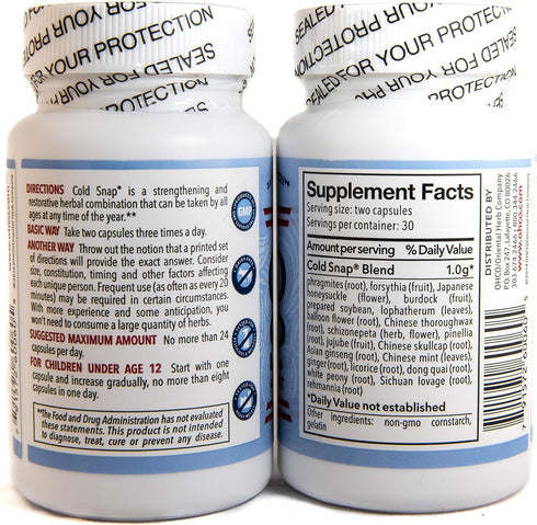 Cold Snap Herbal Supplement, 60 Capsules, 2 Pack