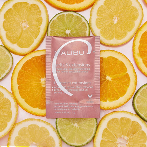 Malibu C Mini Malibu Rehab Wefts & Extensions, 2 Hair Remedy Packets, Hydrating Hair Care to Prevent Breakage
