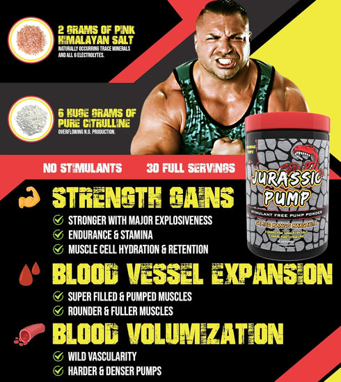Muscle Pump Powder (Berry) - Non-Stimulant Preworkout, Nitric Oxide Booster, 30 Servings