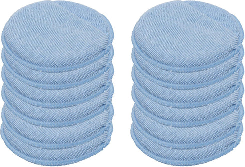 LTWHOME Blue Microfiber Wax Polish Applicator Cleaning Detailing Foam Sponge Pad with Finger Pocket for Cars Part Number CWABH(Pack of 12)