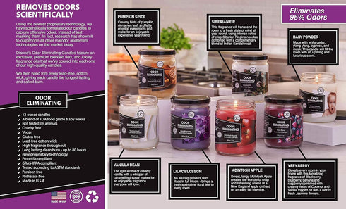 Pumpkin Spice Odor Eliminating Candle - Highly Fragranced, Eliminates 95% of Smells, Up to 80 Hour Burn Time