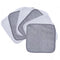 Polyte Premium Hypoallergenic Microfiber Makeup Remover and Facial Cleansing Cloth, 8 x 8 in, 6 Pack, Gray, White