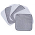 Polyte Premium Hypoallergenic Microfiber Makeup Remover and Facial Cleansing Cloth, 8 x 8 in, 6 Pack, Gray, White