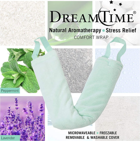 DreamTime Comfort Neck Wrap for Soothing Aromatherapy, Perfect for Pain Relief with Lavender and Peppermint, Green