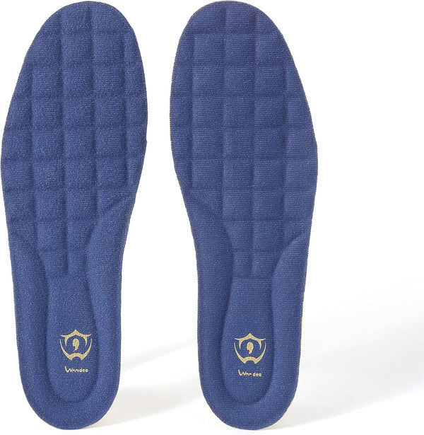 Thick Memory Foam Shoe Inserts with Arch Support, Premium Orthopedic Insoles for Heel Pain, Blue Size 9.5