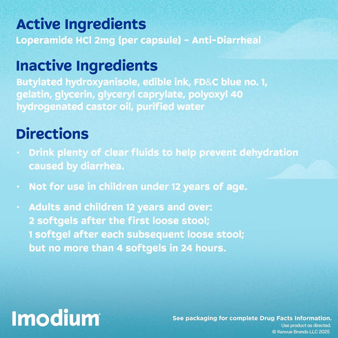 Imodium A-D Diarrhea Relief Softgels with Loperamide HCl, 24 ct, HSA/FSA Eligible