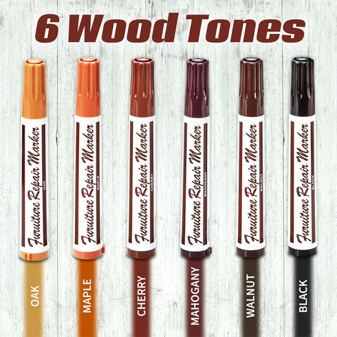 Wood Scratch Repair Kit Markers, Set of 13 Furniture Repair Pens for Touch-Up on Wood Furniture, Essential Toolkit