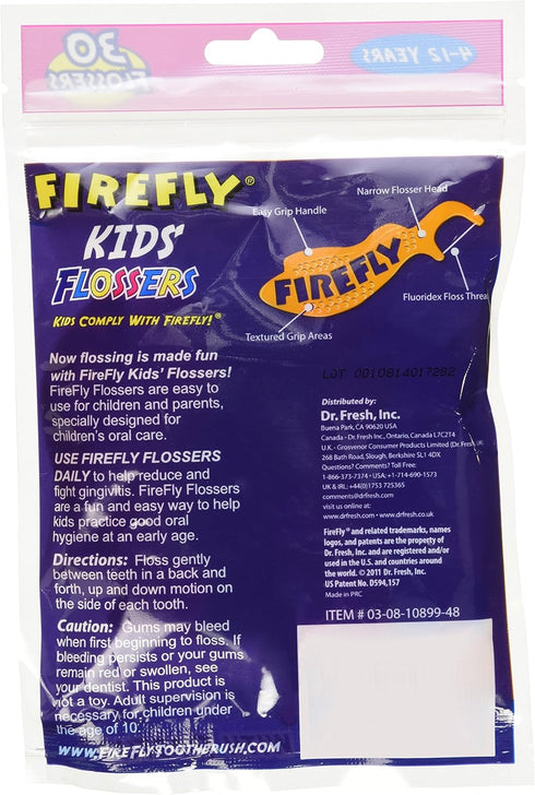 Firefly Kids Flossers, 30 Count