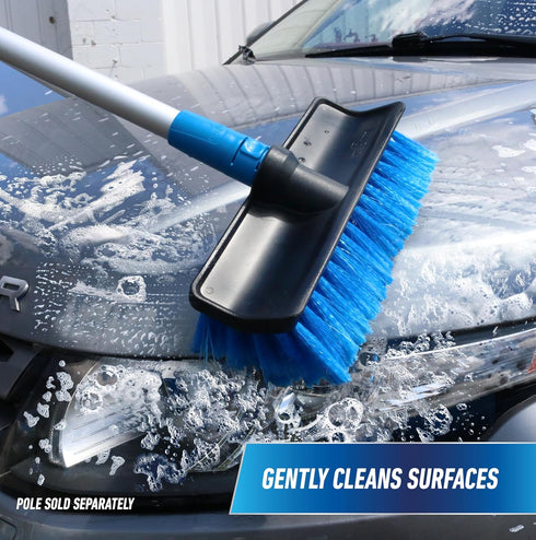 Unger Professional Lock-On 10” Bi-Level Soft Wash Brush – Compatible with Lock-On 48" Water-Flow Pole, Cleaning Brush, Wash Brush, Outdoor Brush, Great for Patios, Siding, Windows, Cars & Boats by UNGER