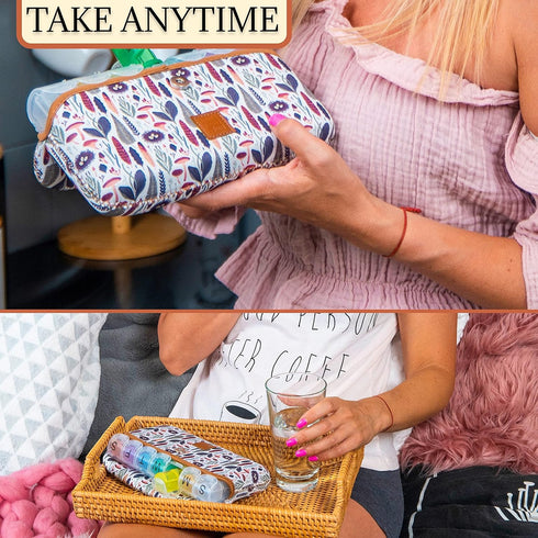 Made Easy Kit Pill Case, Large 7-Day / 28 Compartments in Neoprene Carrier with Storage Pill Box for Weekly Organization