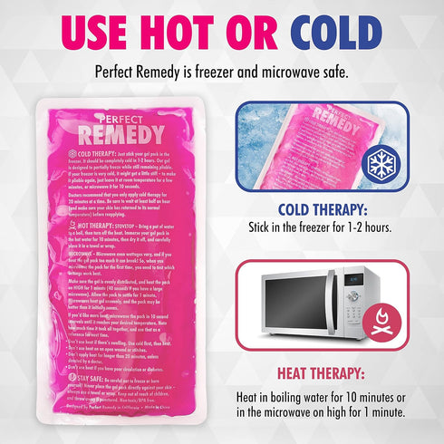 2 Pack Reusable Gel Ice Packs for Injuries, Flexible Hot and Cold Pack for Pain Relief, Large Pink
