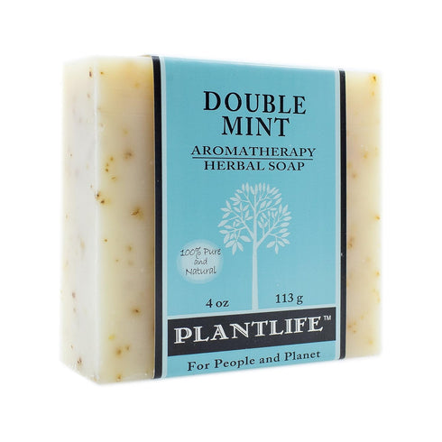 Plantlife Double Mint Bar Soap, 4oz, Hand Crafted, Moisturizing & Soothing, Plant-Based Ingredients, Made in California