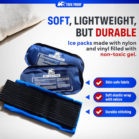 Ice Pack (3-Piece Set) – Reusable Hot and Cold Therapy Gel Wrap for Injury Recovery, Alleviate Joint and Muscle Pain -