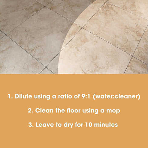 Furniture Clinic Stone & Tile Floor Cleaner, Easy Application, Quick-Drying with Lemon Aroma, 17oz / 500ml