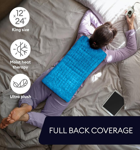 GENIANI King Size Heating Pad for Back Pain & Cramps Relief, FSA HSA Eligible, Auto Shut Off, Machine Washable,