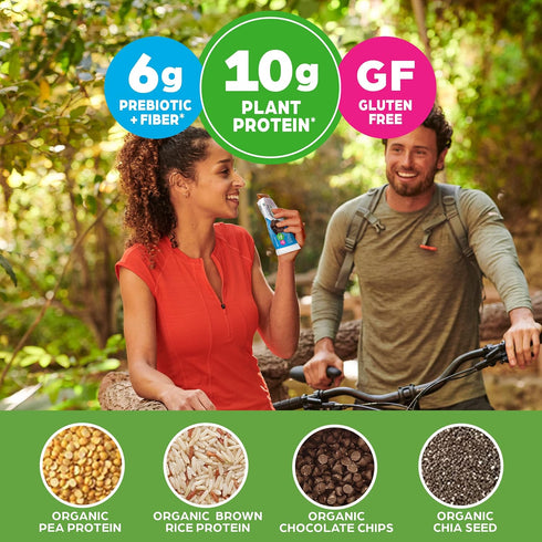 Orgain Organic Vegan Protein Bars, Chocolate Brownie - 10g Plant Based Protein, Gluten Free, Pack of 12
