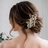 SWEETV Handmade Wedding Hair Comb - Pearl Flower Bridal Hair Clip Accessories for Women’s Wedding