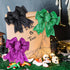 Whaline 40 Yards Halloween Glitter Wired Ribbon, Green, Orange, Purple, Black